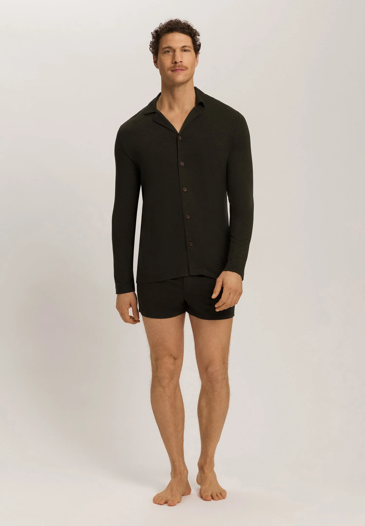 Casuals L/SLV Henley Shirt | earthy ink melange 075991-073044 - Image 5