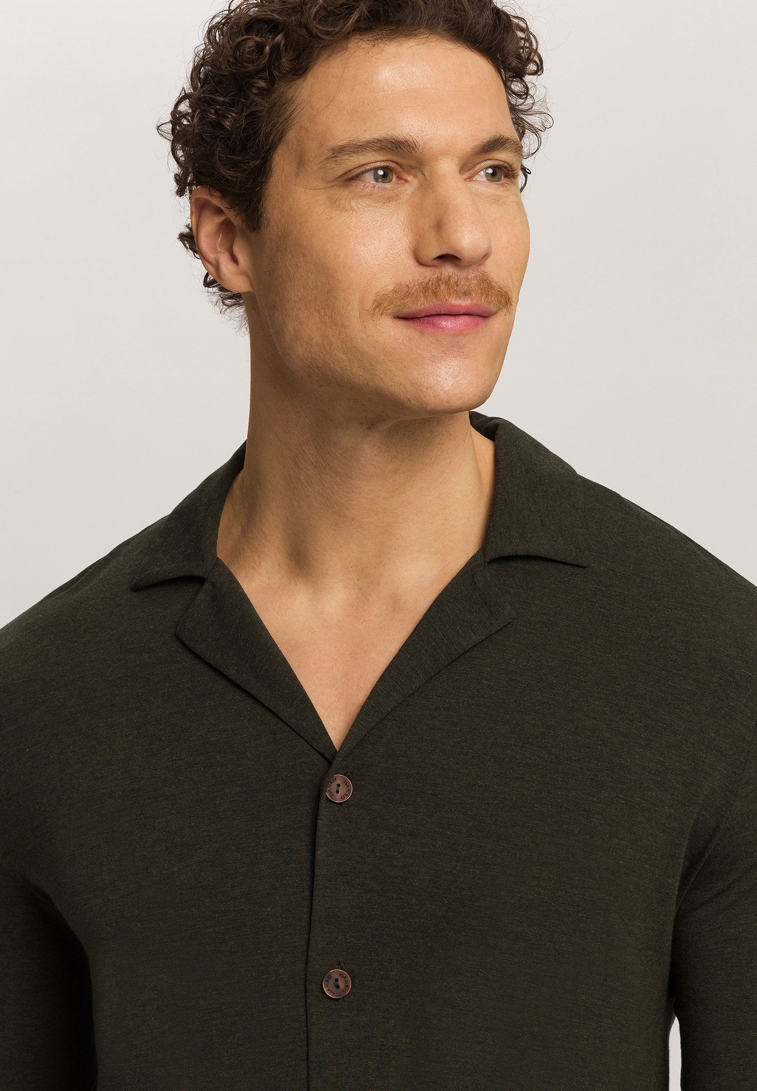 Casuals L/SLV Henley Shirt | earthy ink melange 075991-073044 - Image 6