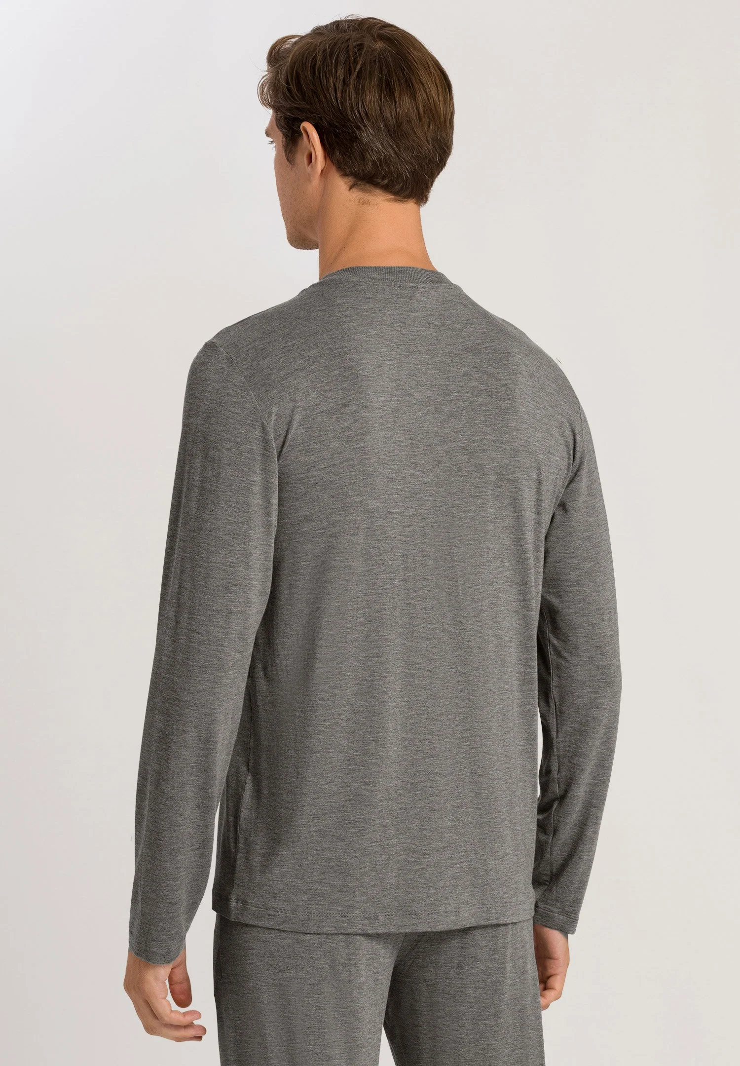 Casuals L/SLV Shirt V-Neck | stone melange 075036-071945 - Image 4