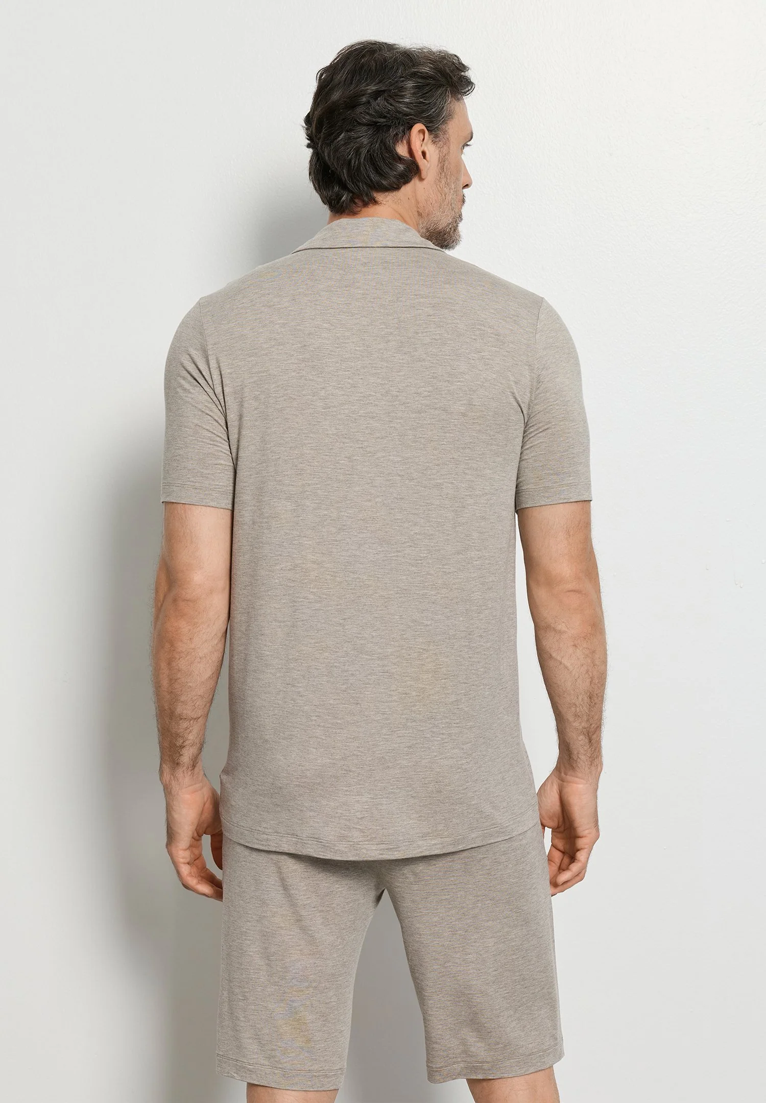 Casuals S/SLV Henley Shirt | hazelnut melange 075992-073115 - Image 5