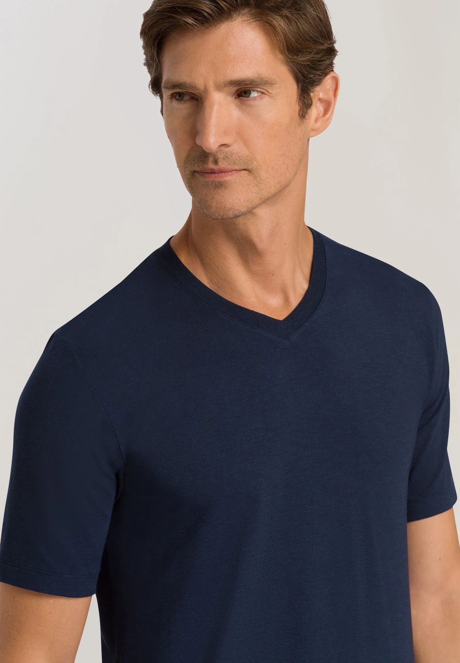 Casuals S/SLV Shirt V-Neck | deep navy 075035-071610 - Image 6