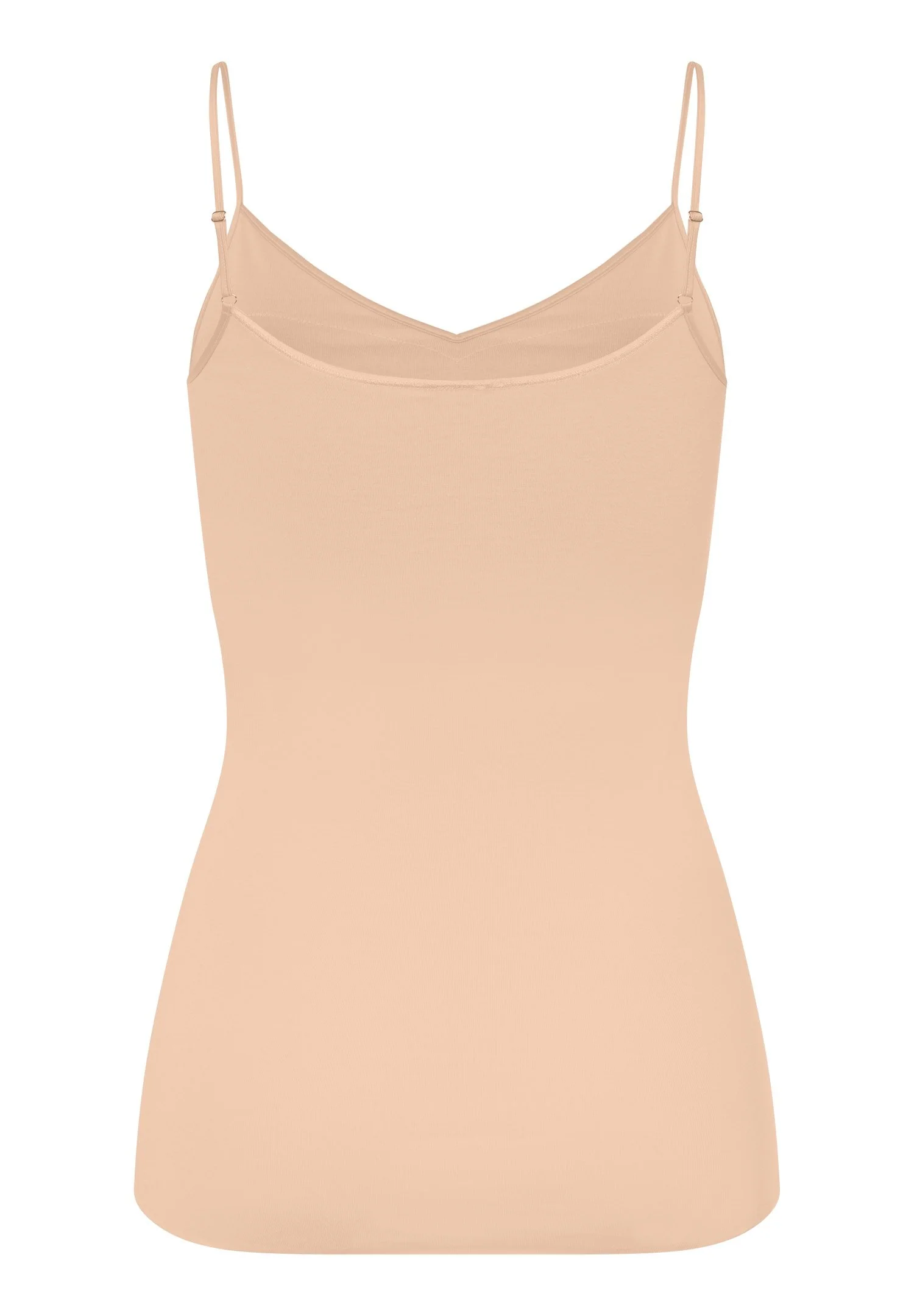 Cotton Seamless Padded Spaghetti Top | beige 071605-070274 - Image 3