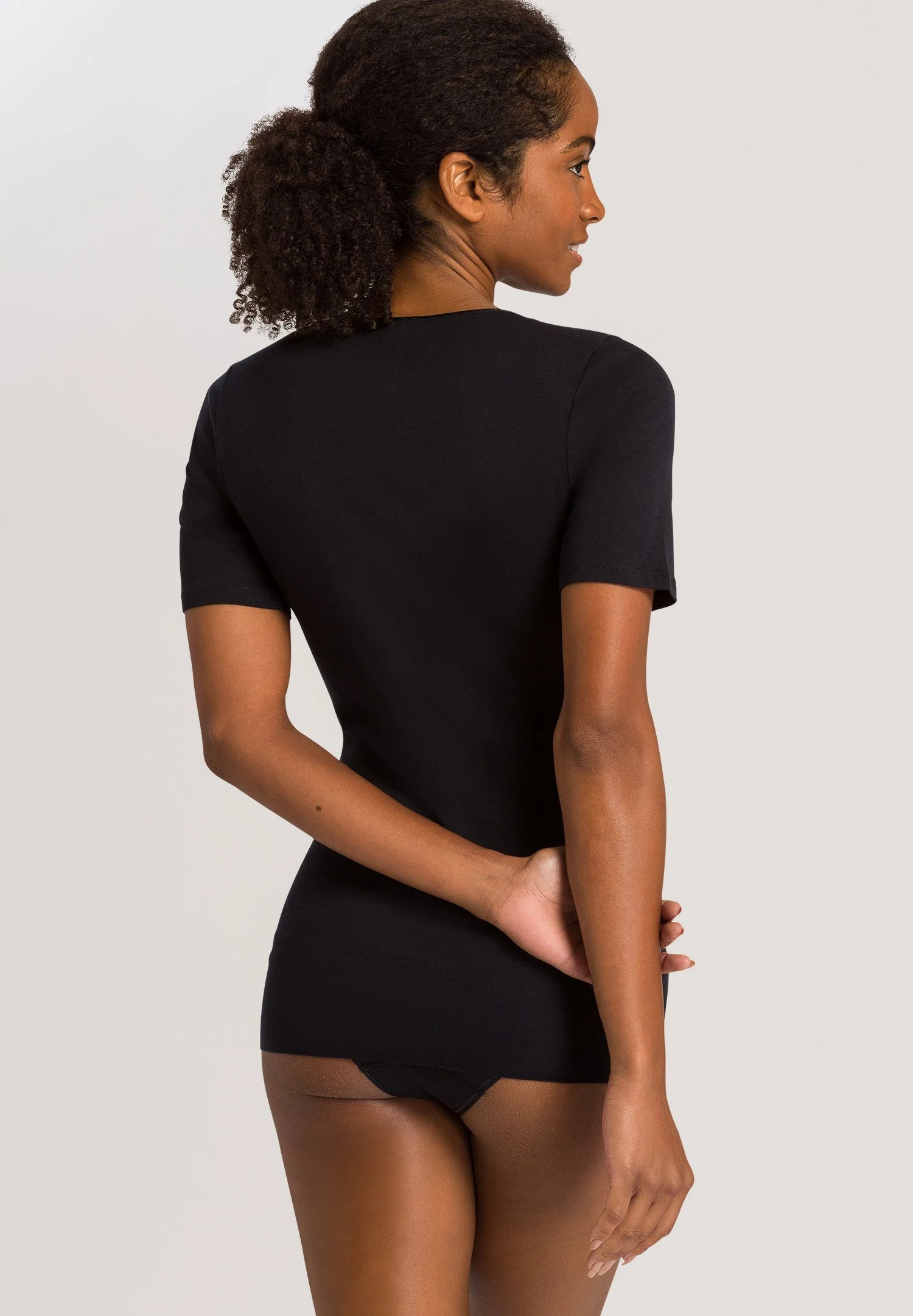 Cotton Seamless S/SLV Shirt | black 071603-070019 - Image 4
