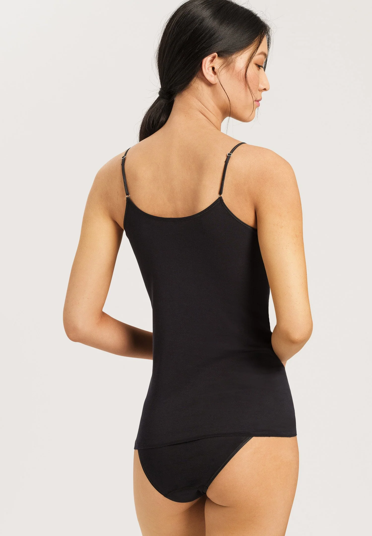 Cotton Seamless Spaghetti Top | black 071600-070019 - Image 4