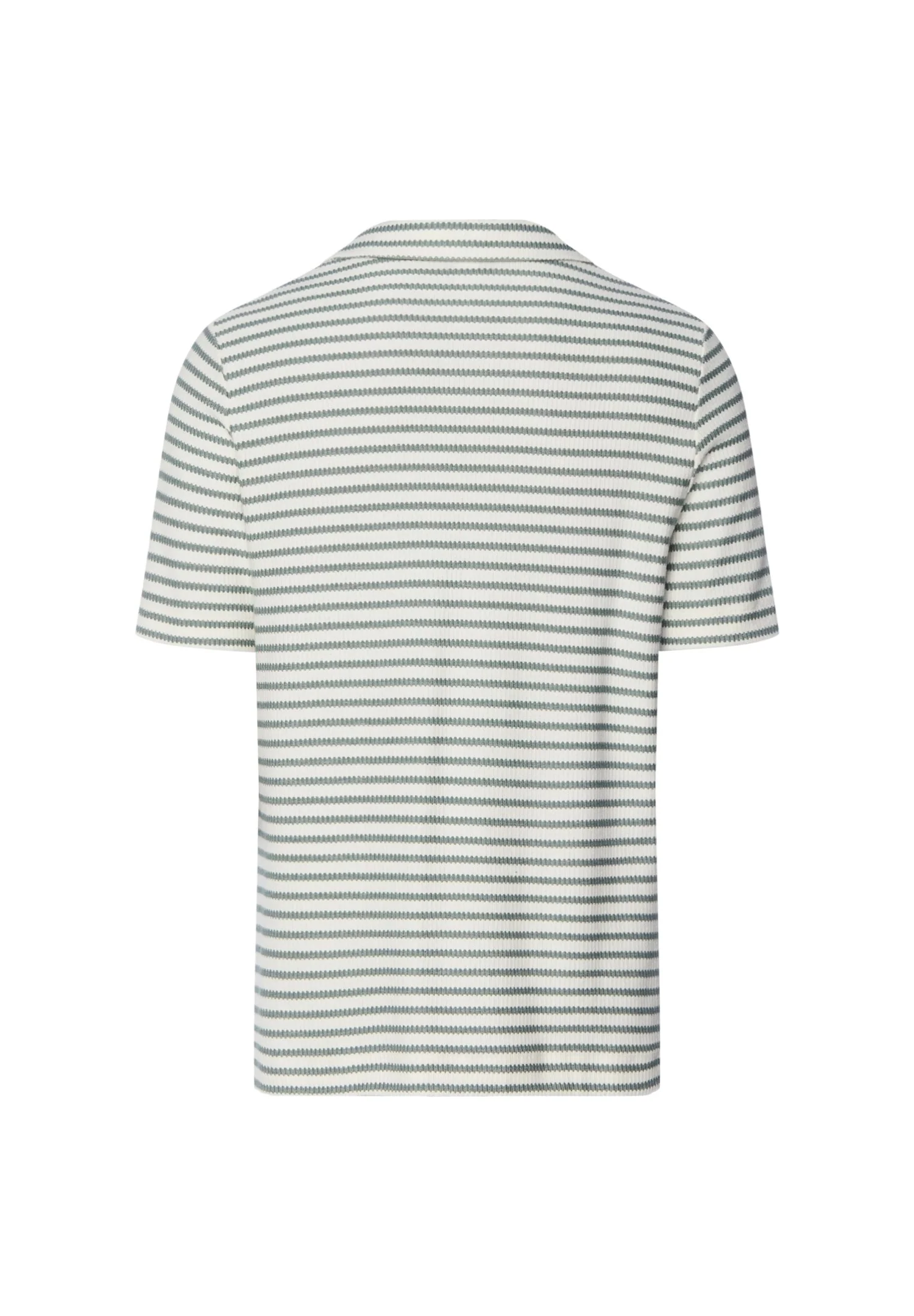 Travelwear S/SLV Shirt V-Neck | studio green stripes 075865-073114 - Image 4